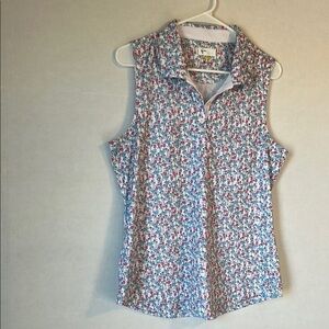 Greg Norman Cocktail Print Short Sleeve Golf & Tennis Polo. Size L
